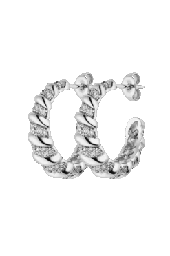 Sparkle Twisted Hoops Silver