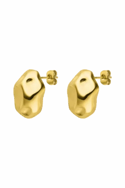 Molten Ear Stud 14K Gold Plated