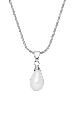 Teardrop Pearl Necklace Silver