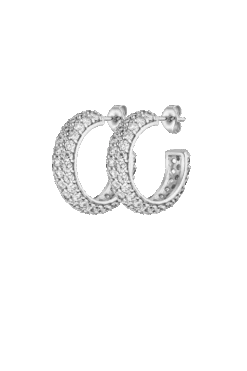 Pavé Hoops Silver