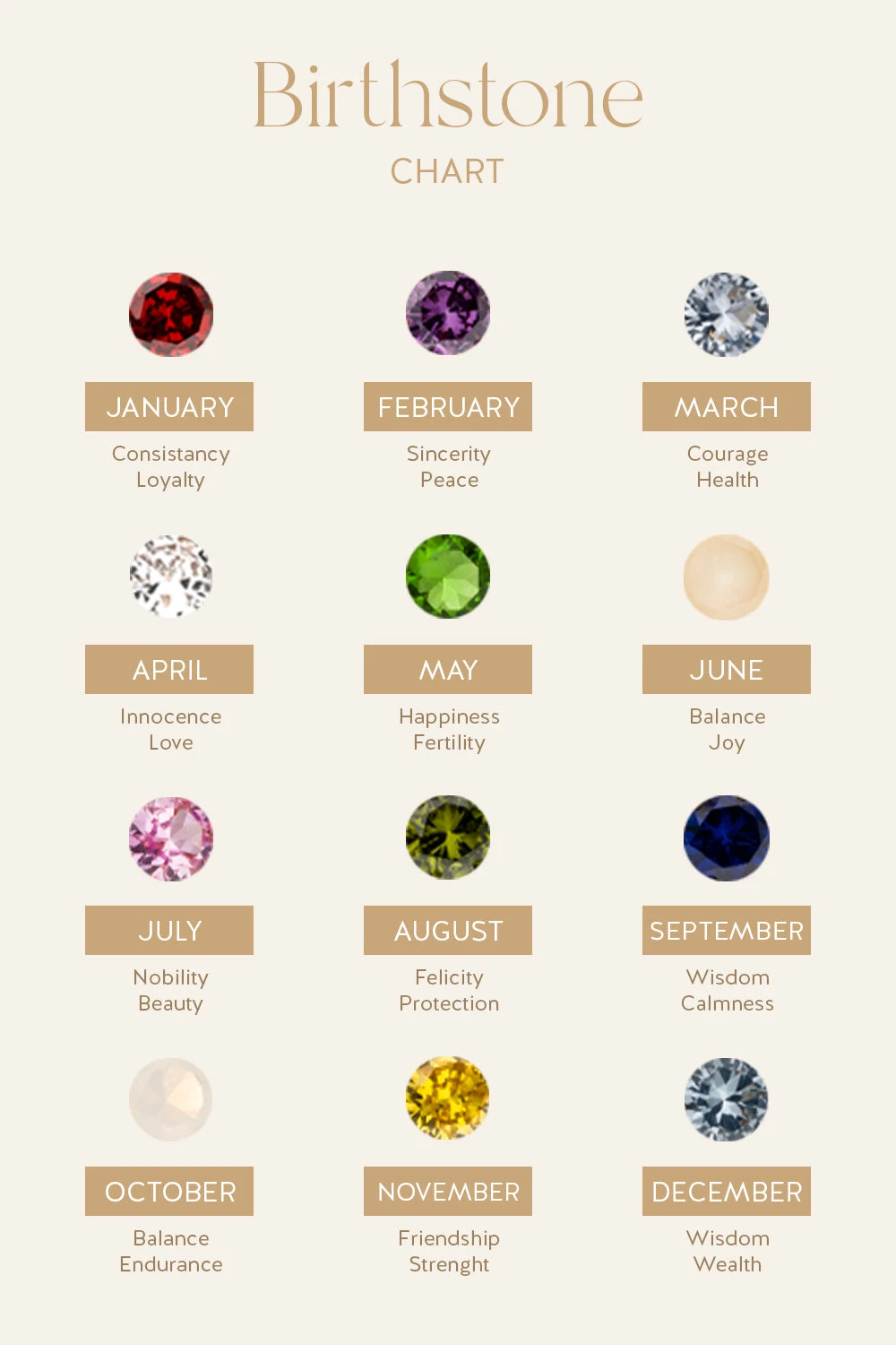 Birthstone November Necklace 14K Rose Gold Plated – Bild 3