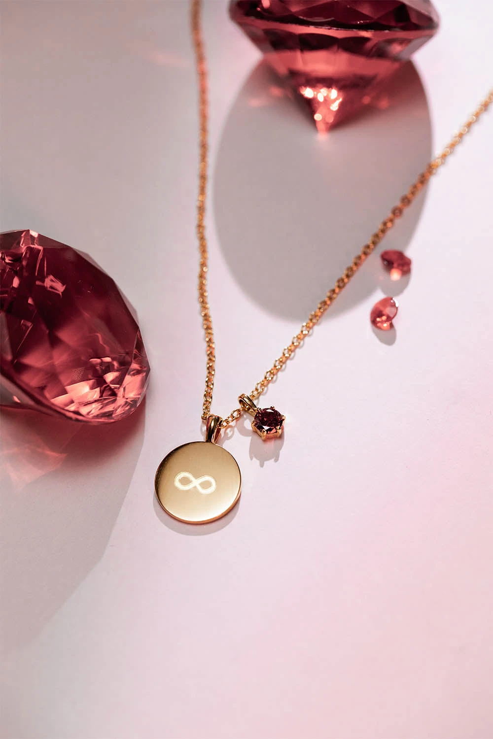 Birthstone January Necklace 14K Gold Plated – Bild 3