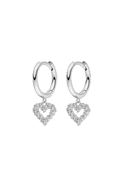 Radiant Heart Huggies Silver