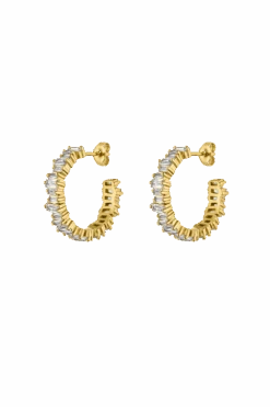 Baguette Hoops 14K Gold Plated