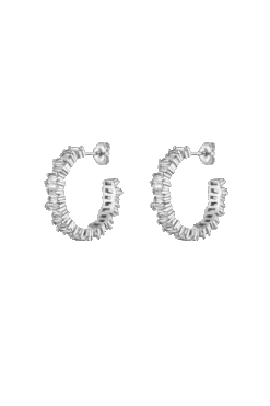 Baguette Hoops Silver