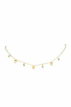 Shining Heart Necklace 14K Gold Plated