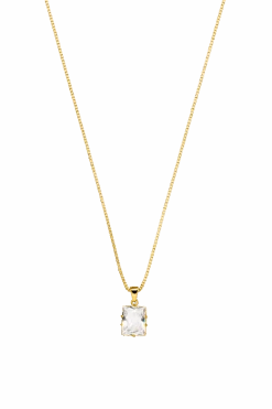 Radiant Stone Necklace 14K Gold Plated