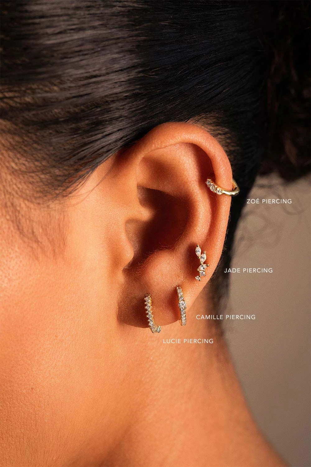 Jade Piercing Sterling Silver 14K Gold Plated – Bild 2