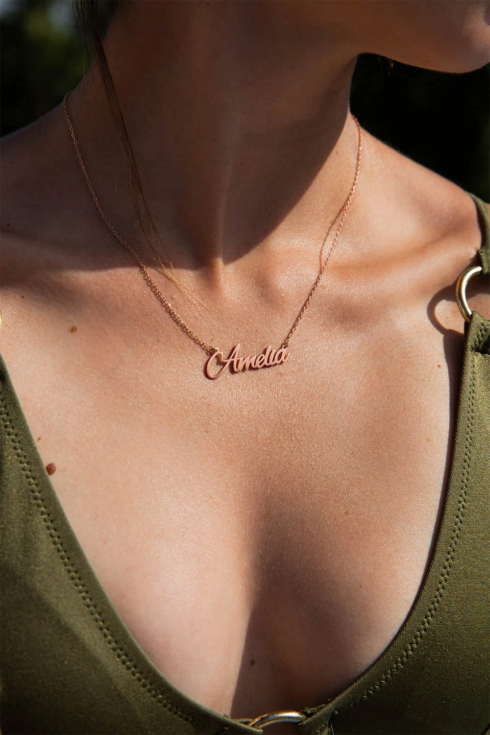 Name Necklace Script Rosegold – Bild 3