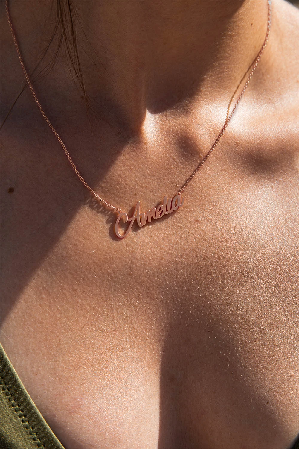 Name Necklace Script Rosegold – Bild 2