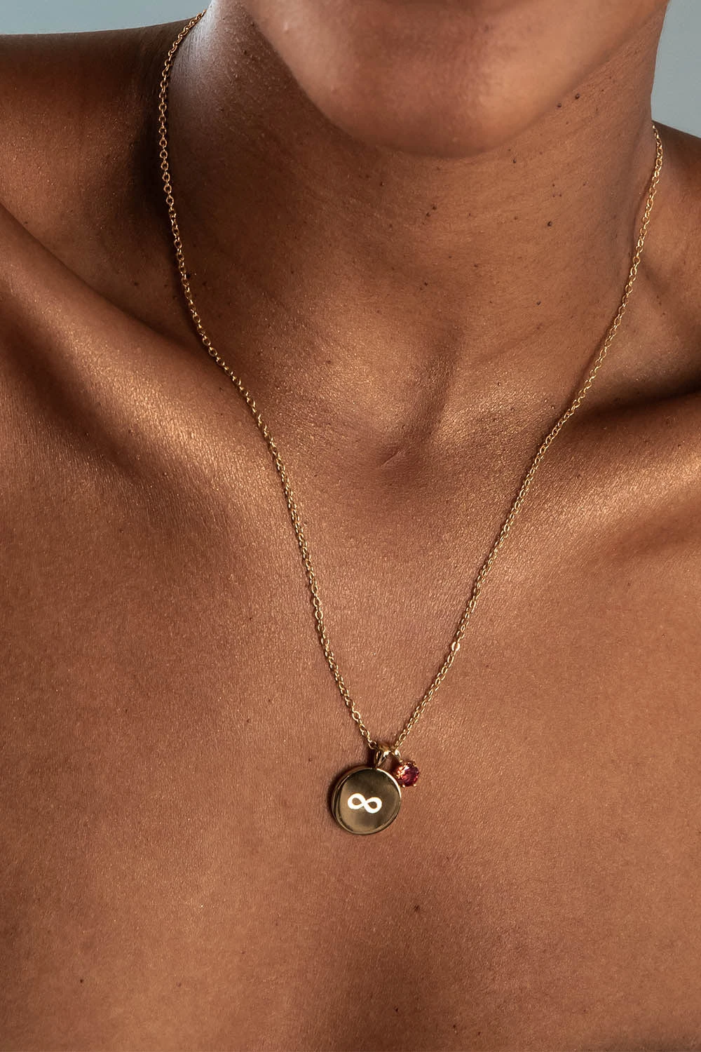 Birthstone January Necklace 14K Gold Plated – Bild 5