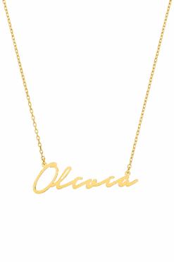 Name Necklace Italics Solid Gold
