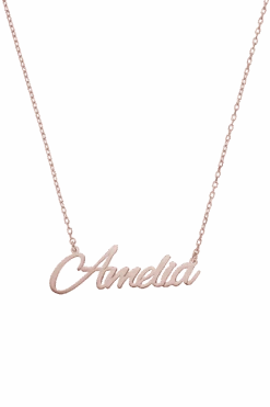 Name Necklace Script Rosegold