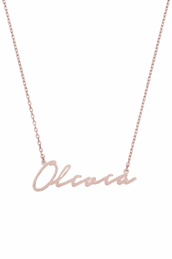 Name Necklace Italics Rosegold