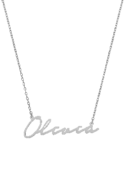 Name Necklace Italics Silver