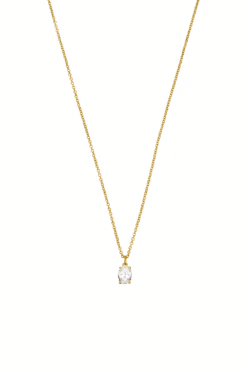 Brilliant Oval Necklace 14K Gold Plated