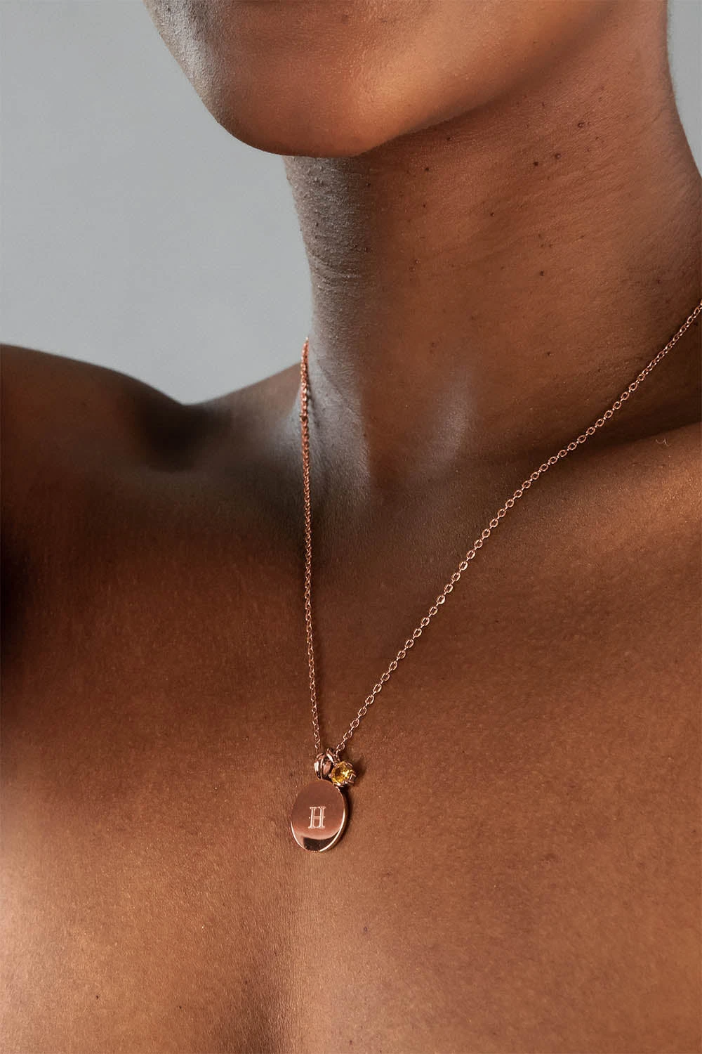 Birthstone November Necklace 14K Rose Gold Plated – Bild 2