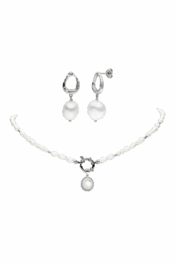 Amalfi Pearl Set Silver