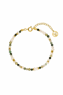 Amalfi Green Bead Bracelet 14K Gold Plated