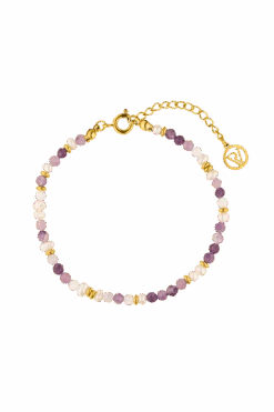 Amalfi Lilac Bead Bracelet 14K Gold Plated