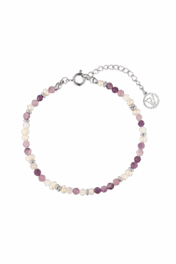 Amalfi Lilac Bead Bracelet Silver