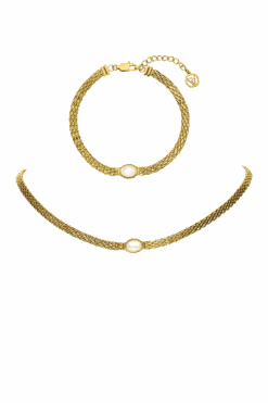 Amalfi Mesh Necklace Set Gold