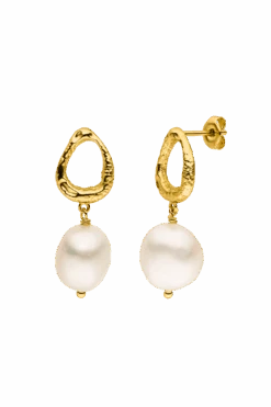 Amalfi Pearl Earrings 14K Gold Plated