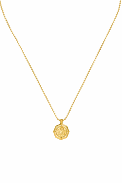 Angel Coin Necklace 14K Gold Plated