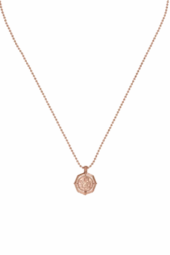 Angel Coin Necklace 14K Rose Gold Plated