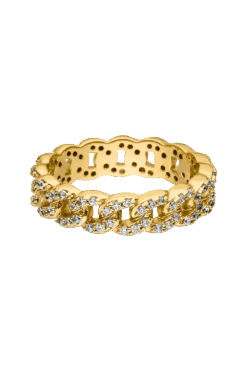 Éclat Curb Chain Ring 14K Gold Plated