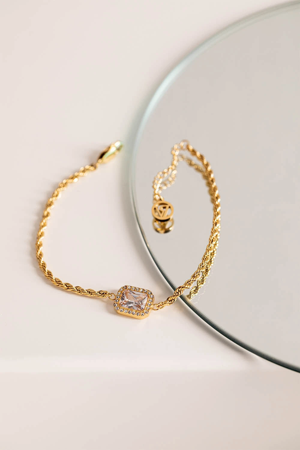 Pavé Emerald Bracelet 14K Gold Plated – Bild 6