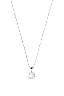 Radiant Stone Necklace Silver
